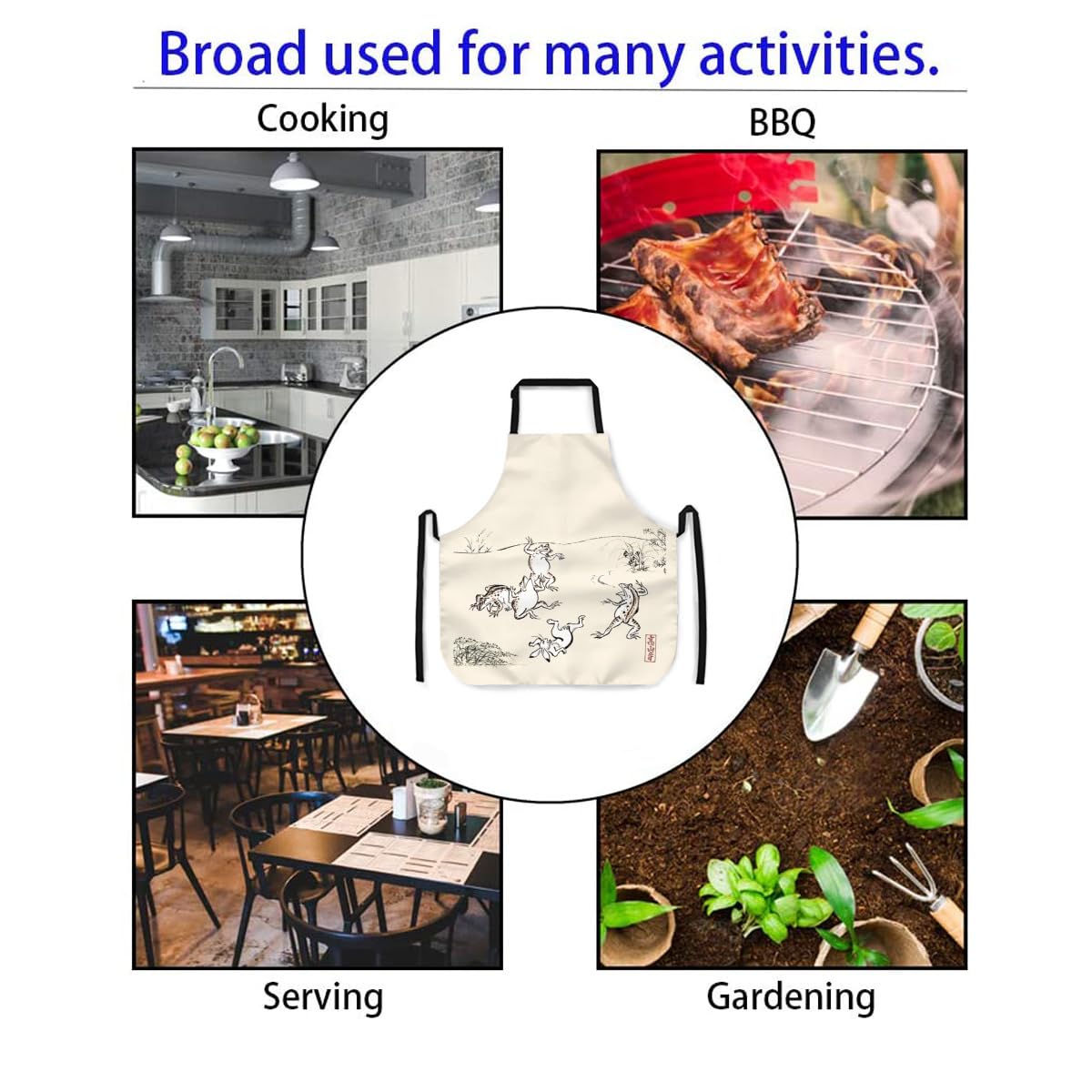 Amazon｜鳥獣戯画 エプロン メンズ 女性用 ワークエプロン